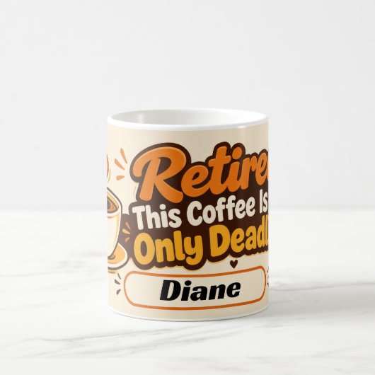 Lustiger Ruhestands-Kaffee-Spruch Kaffeetasse (Mittel)