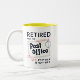Lustiger Ruhestandspostbote Zweifarbige Tasse