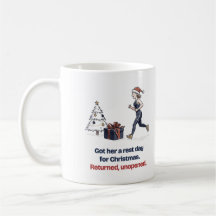 Lustiger Ruhetag-Weihnachtsbecher für eine Läuferi