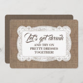 Lustiger rustikaler einladung (Vorne/Hinten)