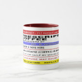LUSTIGER Rx Aufkleber "personalisierter" KAFFEE Tasse (Zentrum)