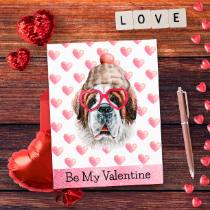 Lustiger Saint Bernard sei mein Valentinstag-Hund  Feiertagspostkarte