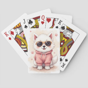 Lustiger Samojede Kawaii Hund Spielkarten