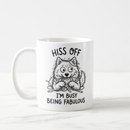 Lustiger Samojeden-Becher Klassiker Kaffeetasse (Links)