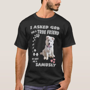 Lustiger Samoyed Husky Mix Hund Mama Papa Kostüm S T-Shirt