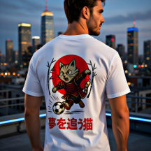 Lustiger Samurai-Katzen-Fußball - Geschenk für Ani
