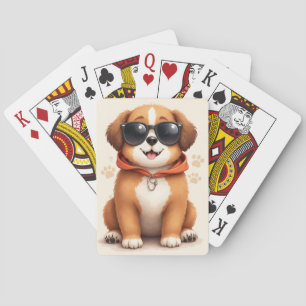 Lustiger Sankt Bernhard Kawaii Hund Spielkarten
