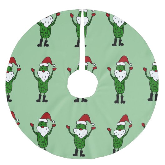 Lustiger Sankt-Essiggurken-Weihnachtsbaum-Rock Polyester Weihnachtsbaumdecke (Vorderseite)