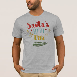 Lustiger Sankt kleines Shirt des Diva-Weihnachten