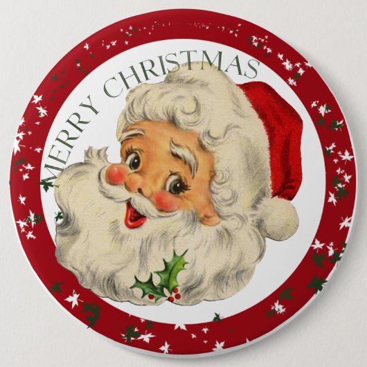 Lustiger Sankt ~ Weihnachtsknopf Button (Vorderseite)
