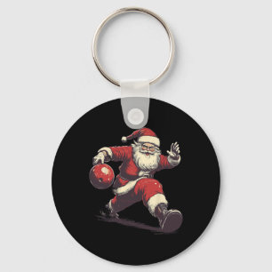Lustiger Santa Bowler Bowling Spieler Weihnachten  Schlüsselanhänger