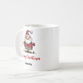 Lustiger Santa Claus Witziger Kaffeebecher Kaffeetasse (Vorderseite Links)