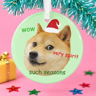 Lustiger Santa Doge Meme Shiba Inu Solche Jahresze Ornament