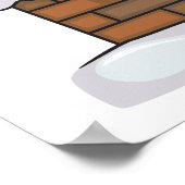 lustiger Santa im Schornstein stecken Poster (Ecke)