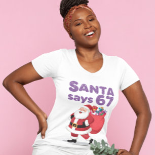 Lustiger Santa sagt sechs sieben Weihnachtsfeierta T-Shirt