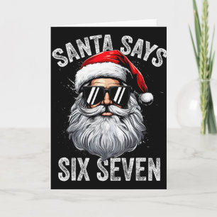 Lustiger Santa sagt sechs sieben Weihnachtsshirt M Karte