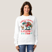 Lustiger Santa-saurus T-Rex Dinosaur Weihnachten Sweatshirt (Vorne ganz)