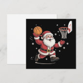 Lustiger Santa spielt Basketball Weihnachtsgeschen Feiertagskarte (Vorne/Hinten)
