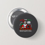 Lustiger Santa-Support-Techniker startet IT-Comput Button (Vorne & Hinten)