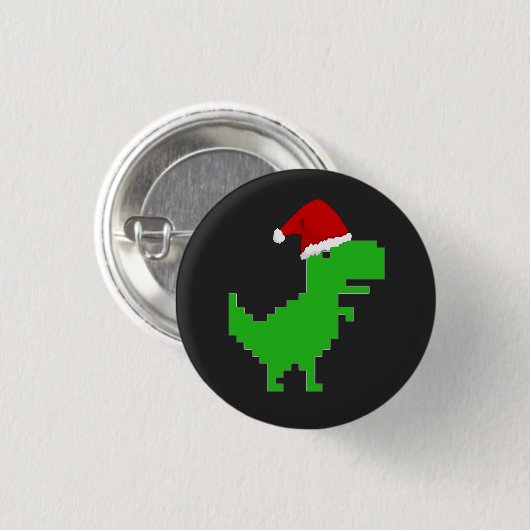 lustiger Santa-Trex Button (Vorne & Hinten)
