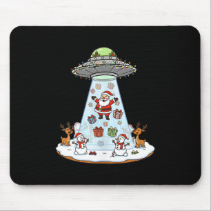 Lustiger Santa Ufo Lieferung Glückliches Rentier S Mousepad