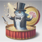 Lustiger Sardinen-Zauberer-Trickser-Illusionsfisch Aufkleber (Vorderseite)