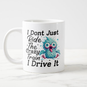 Lustiger Sarkasmus verrückter Zug Wortkunst Jumbo-Tasse