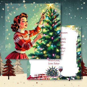 Lustiger sarkastischer Retro-Weihnachtshumor Karte