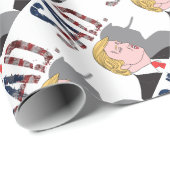 Lustiger sarkastischer trauriger Antipräsident Geschenkpapier (Rolleneckpunkt)