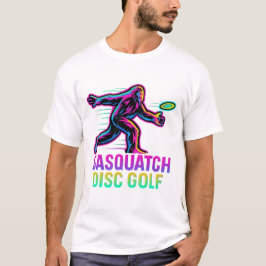 Lustiger Sasquatch-Disc-Golf-Retro-Neon - Bigfoot T-Shirt