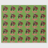 Lustiger Sasquatch Weihnachtsmann Geschenkpapier (Flach)