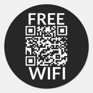 Lustiger Scan Kostenloses WLAN Trump Tanz Streich  Runder Aufkleber
