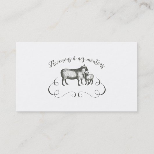 Lustiger Schaf-Bauernhof-französischer Visitenkarte (Rückseite)