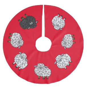 Lustiger Schaf-Weihnachtsbaum-Untersetzer Polyester Weihnachtsbaumdecke