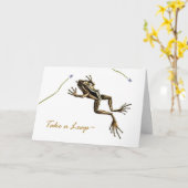 Lustiger Schaltjahr-Geburtstag, Vintager Frosch Karte (Gelbe Blume)