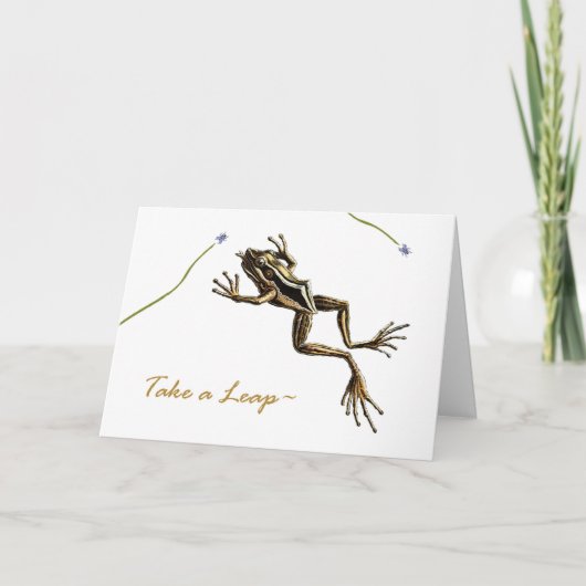 Lustiger Schaltjahr-Geburtstag, Vintager Frosch Karte (Vorderseite)