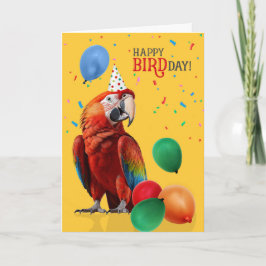 Lustiger Scharlachroter Ara Papageien Geburtstag Karte