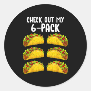 Lustiger Schau Dir Meinen 6 Pack Taco Fitness Mexi Runder Aufkleber