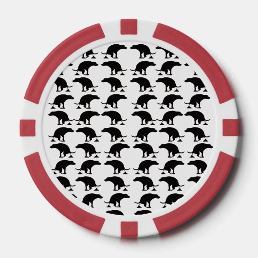 Lustiger Scheißender-Hund-Muster Pokerchips (Vorderseite)