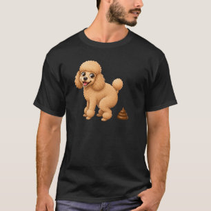 Lustiger scheißender Pudel Cartoon-Hund Humor T-Shirt