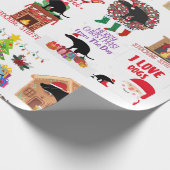 Lustiger scheißender Weihnachtsmann-Hund & Feierta Geschenkpapier (Ecke)