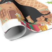 Lustiger scheißender Weihnachtsmann-Hund & Feierta Geschenkpapier (Rolleneckpunkt)