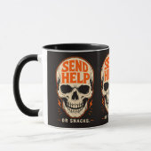 Lustiger Schick Hilfe Oder Snacks Retro-Totenkopf Tasse (Links)