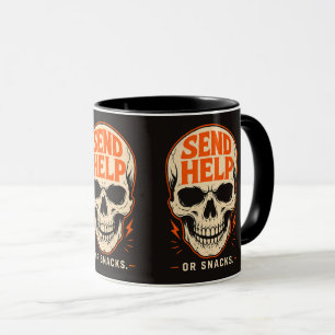 Lustiger Schick Hilfe Oder Snacks Retro-Totenkopf Tasse