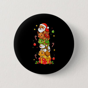 Lustiger Schildkröten-Weihnachtsmann-Elf-Schneeman Button