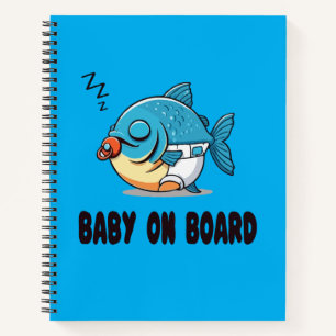 Lustiger Schlafender Babyfisch Cartoon - Süßes Bab Notizblock