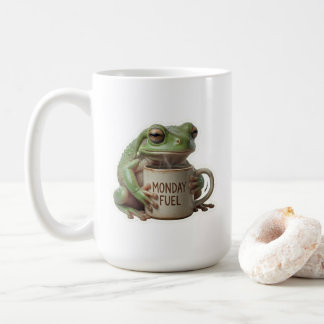 Lustiger schlafender Frosch, der Kaffee am Montag  Kaffeetasse