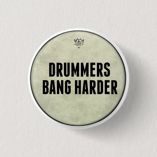 Lustiger Schlagzeuger-Knall-härteres Button knöpft (Vorderseite)