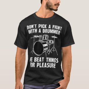 Lustiger Schlagzeuger Trommelt Trommler Perkussion T-Shirt