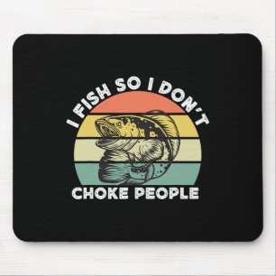 Lustiger Schlangenkopffischfang Retro Ich fische, Mousepad